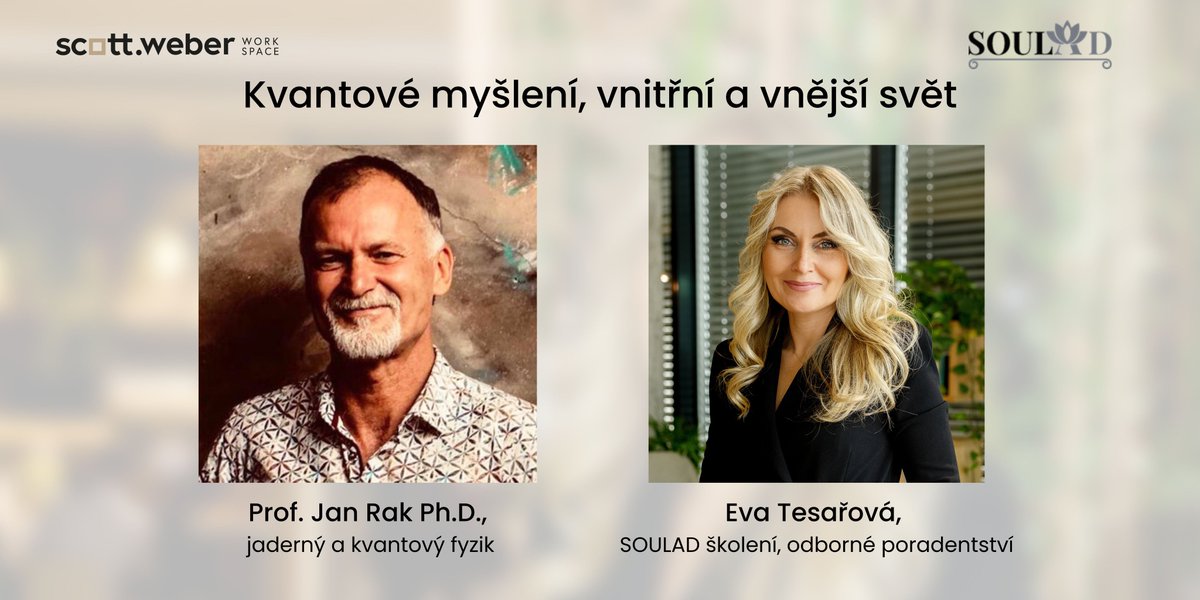 Co má kvantová fyzika a vnímání reality společného s pracovní morálkou?

Na toto téma si budeme povídat s profesorem RNDr. Janem Rakem Ph.D. Těšíme se 19.10. od 15:00 v Prague Office &amp; Garden. scottweber.cz/event/o-kvanto… 

Klienti SW mají vstup zdarma!