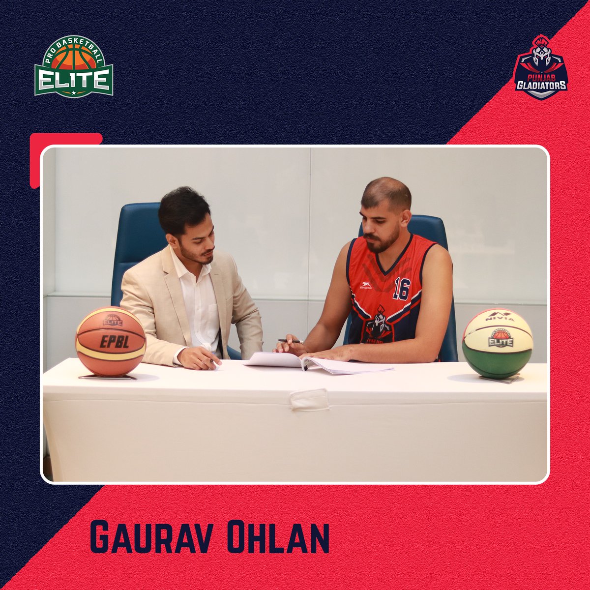 epblindia's tweet photo. Textbook basketball skills come wrapped around this gentleman. The Gladiators are over the moon as we welcome Gaurav Ohlan to our camp.π₯π₯
#basketball #basketballindia #elite #pro #punjab #gladiators #draftee #champions #newleague #isl #ipl #punjabgladiators #eliteprobasketball https://t.co/LgG4ObJXQg