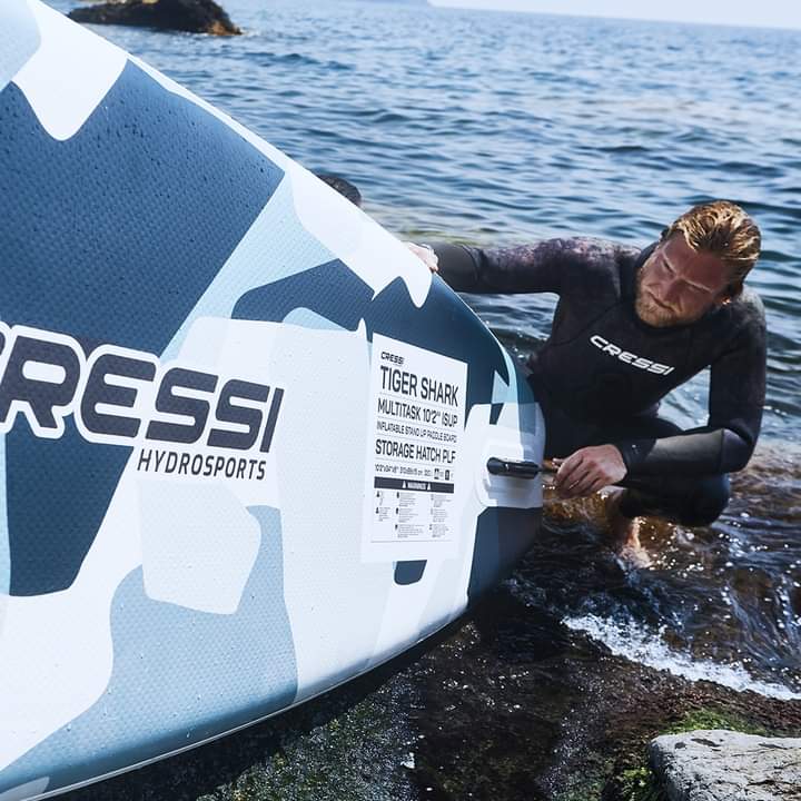 DSarrimanolis's tweet photo. Cressi Tiger Shark Multitask Isup 10'2'' 🙌
Inflatable FISH Shape SUP with integrated locker for stowing equipment, includes cover with pocket, flag, and strap for freediving lanyard.
#cressi #cressihydrosports #hydrosports #startexploring #outdooradventure #isup #standuppaddle https://t.co/JkbZ7p1lEz