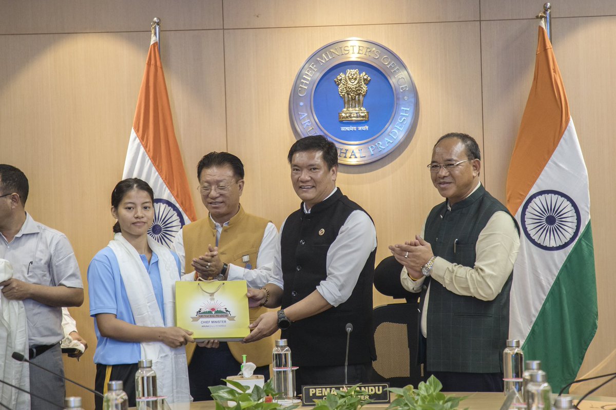 NatungMama's tweet photo. Congratulations to our #Wushu &amp; #Weightlifting athletes &amp; their coaches for winning 7 medals in 36th #National_Games, held in #Gujarat. It’s historic! Thank you HCM @PemaKhanduBJP for your untiring support &amp; encouragement to our youths in all fields. @ArunachalCMO @ErTabaTedir https://t.co/I8TtXMeong