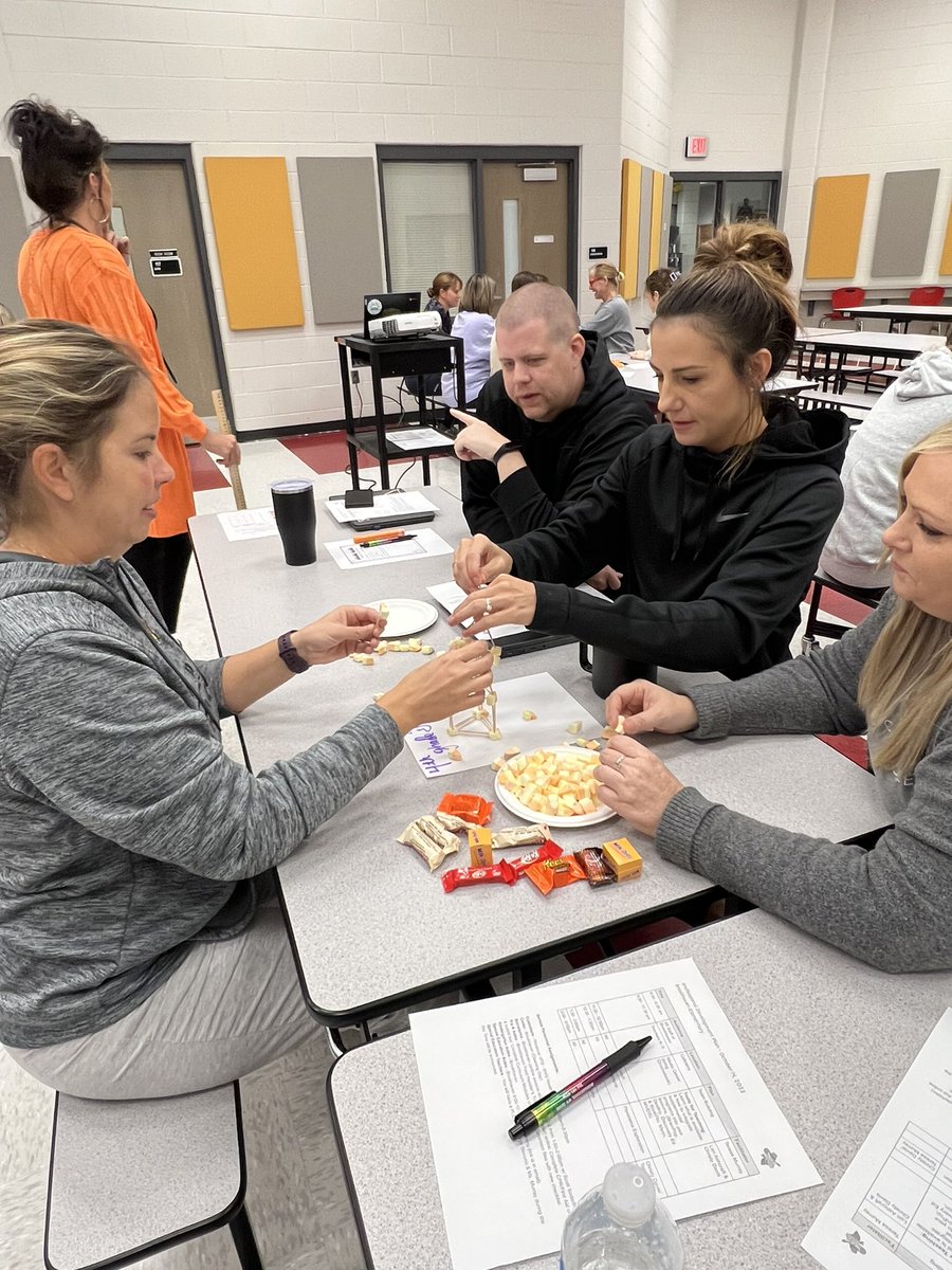BrookhavenBulls's tweet photo. Professional Learning Day @BrookhavenBulls begins with a team building STEM activity! https://t.co/lpDNcV1PsU
