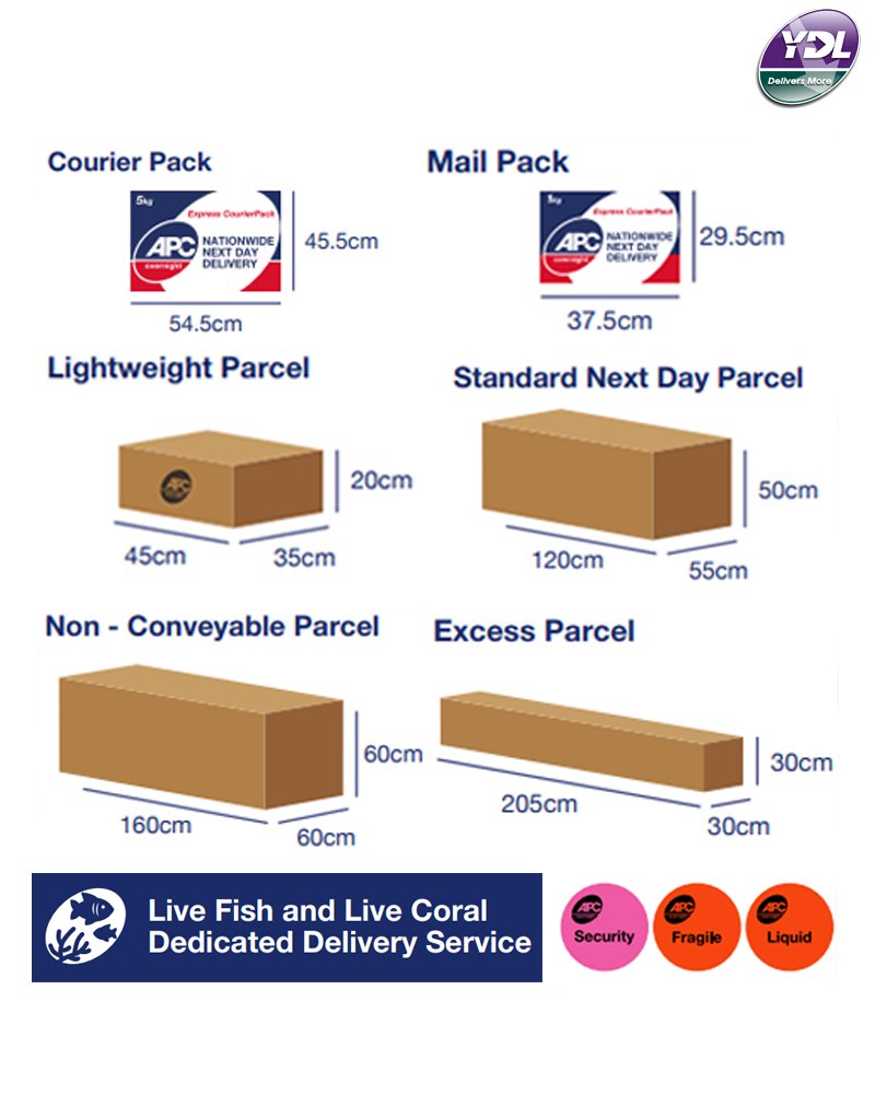 Just1YDL's tweet photo. YDL offers a wide range of services through the APC network. 

From a mail pack to a large box, it is fair to say we have your delivery covered! 🚚 

Contact us today to find out how we can support your business! - https://t.co/DR7MCJfGIG

#delivery #courier #parcels #apc https://t.co/xGWCvQbCnA