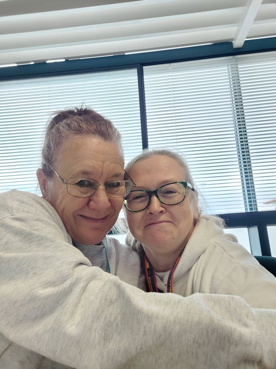 munchbot76's tweet photo. Go to uni they said, be a nurse they said. Me and Sarah are both 21 years old and this is what we now look like near the end of our degree ie dissertation stress.
@DerbyUniAlumni 
@derbyunistudent 
@RCNStudents https://t.co/kbDFo5XfHR