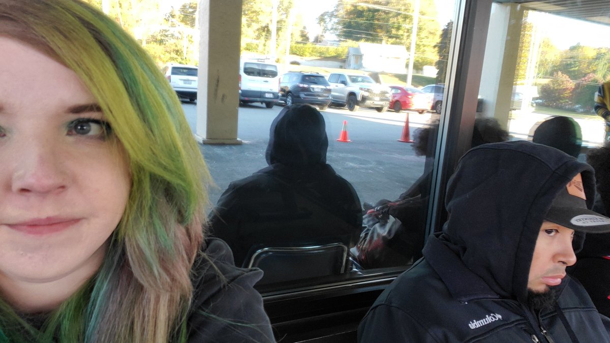 kayisforkitty's tweet photo. At the Asheville, NC DMV to get registered to vote. Been here since 6 AM, the "system is down" and might not come back up. Today is the registration deadline for NC voters. #NowWhat #RegisterDemocrats #GetOutTheVote #NC #VotingRights #VotingMatters https://t.co/aDzvAIfI7S