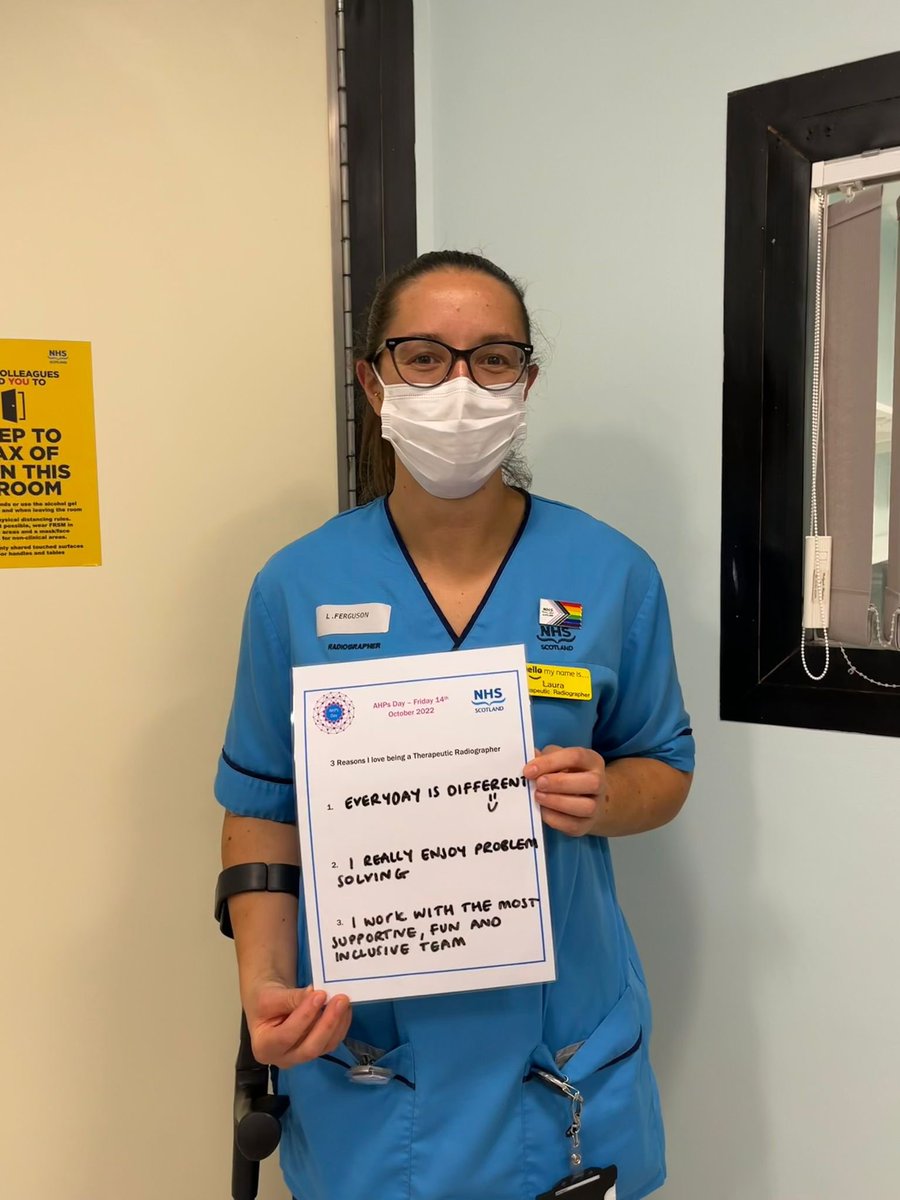 Some of our planning team, Advanced Practitioner Margaret and Senior Radiographer Laura sharing their reasons why they love what they do🌈 #AHPsDay #TherapueticRadiographer #AHPsDay2022 #AHPsDayScot