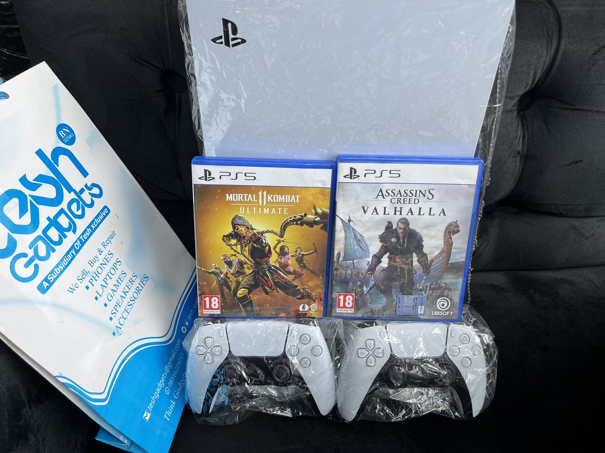 TeshGadgets's tweet photo. Brandnew no box Ps5, 2 controllers and free game discs
:
Price — 460,000
: 
Address: His grace plaza, Francis oremeji street, computer village, Ikeja 
:
Phone number: 08166224717 https://t.co/qfOuZVhXxF