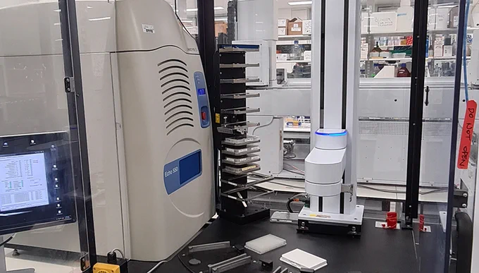 One of Dr van Montfort's robots used for screening potential molecules.