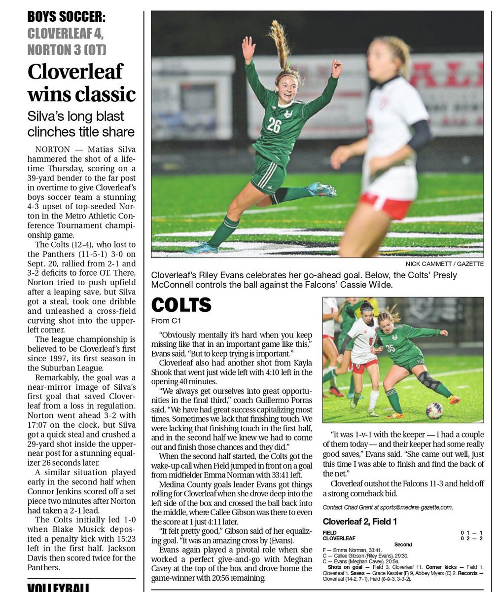 ColtsHS_soccer's tweet photo. It’s a great fall to be a Colt! Both soccer teams MAC Champs, XC teams- second in the MAC, MS football who finished undefeated this week, girls golf MAC champs - it’s your turn football!! Go Colts! @CloverleafLocal @ColtCorral_2023 @clo_xc_tf @coltsladygolf @MACathletics https://t.co/XFEy0UBXNo