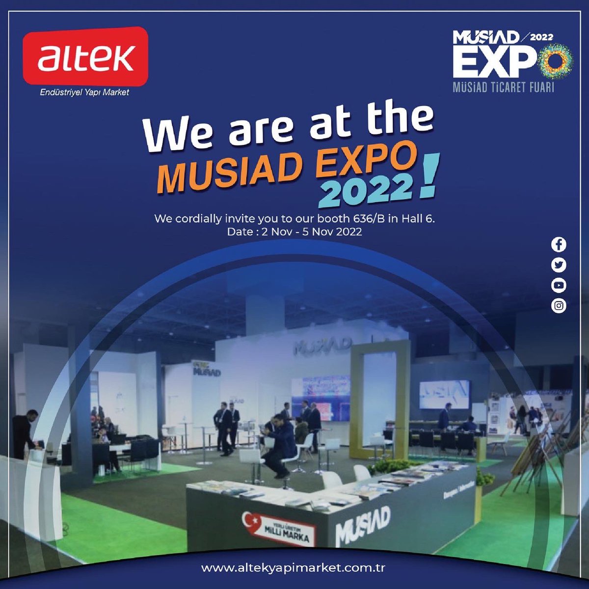 altektr's tweet photo. Sizleri salon 6’daki 636/B numaralı standımıza davet ediyoruz. 
Tarih : 2 Kasım - 5 Kasım 2022 

——————————————

We cordially invite you to our booth 636/B in Hall 6.
Date : 2 Nov - 5 Nov 2022 https://t.co/rGzciy5i0i