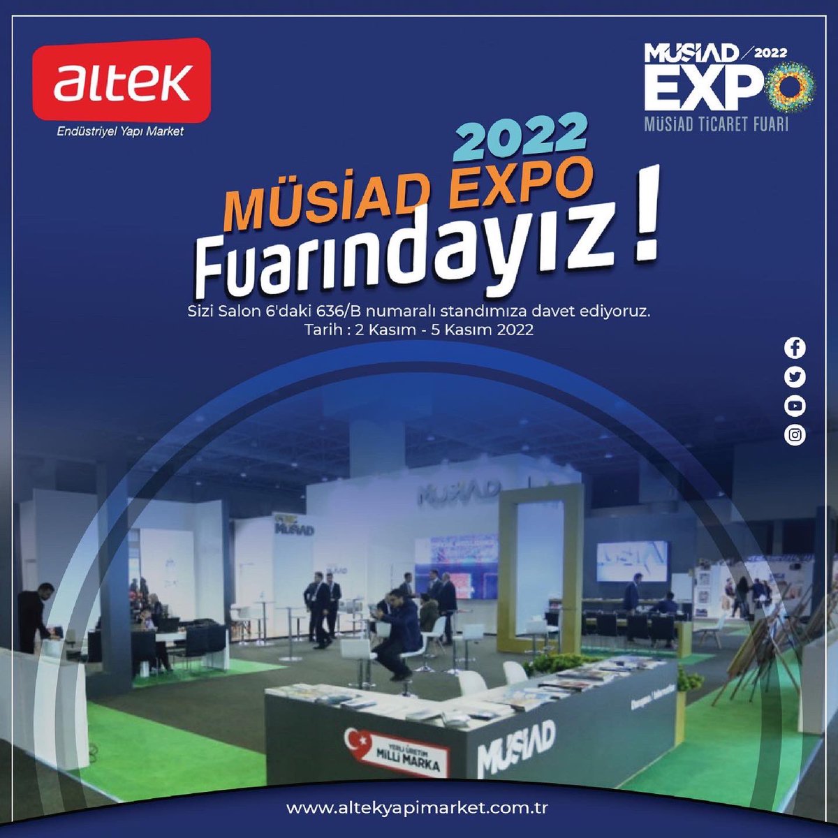 altektr's tweet photo. Sizleri salon 6’daki 636/B numaralı standımıza davet ediyoruz. 
Tarih : 2 Kasım - 5 Kasım 2022 

——————————————

We cordially invite you to our booth 636/B in Hall 6.
Date : 2 Nov - 5 Nov 2022 https://t.co/rGzciy5i0i