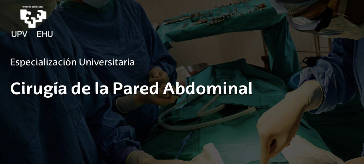 UPV/EHU Formación Continua (FC) (@ehuprest) on Twitter photo 2022-10-16 10:00:02 La Especialización Universitaria en Cirugía de la Pared Abdominal Exige a los cirujan@s generales el aprendizaje de gran número de técnicas quirúrgicas, procedimientos de preparación para la cirugía compleja y recursos para atender sus complicaciones 👩⚕️ bit.ly/3EnI62c La Especialización Universitaria en Cirugía de la Pared Abdominal Exige a los cirujan@s generales el aprendizaje de gran número de técnicas quirúrgicas, procedimientos de preparación para la cirugía compleja y recursos para atender sus complicaciones 👩⚕️ bit.ly/3EnI62c