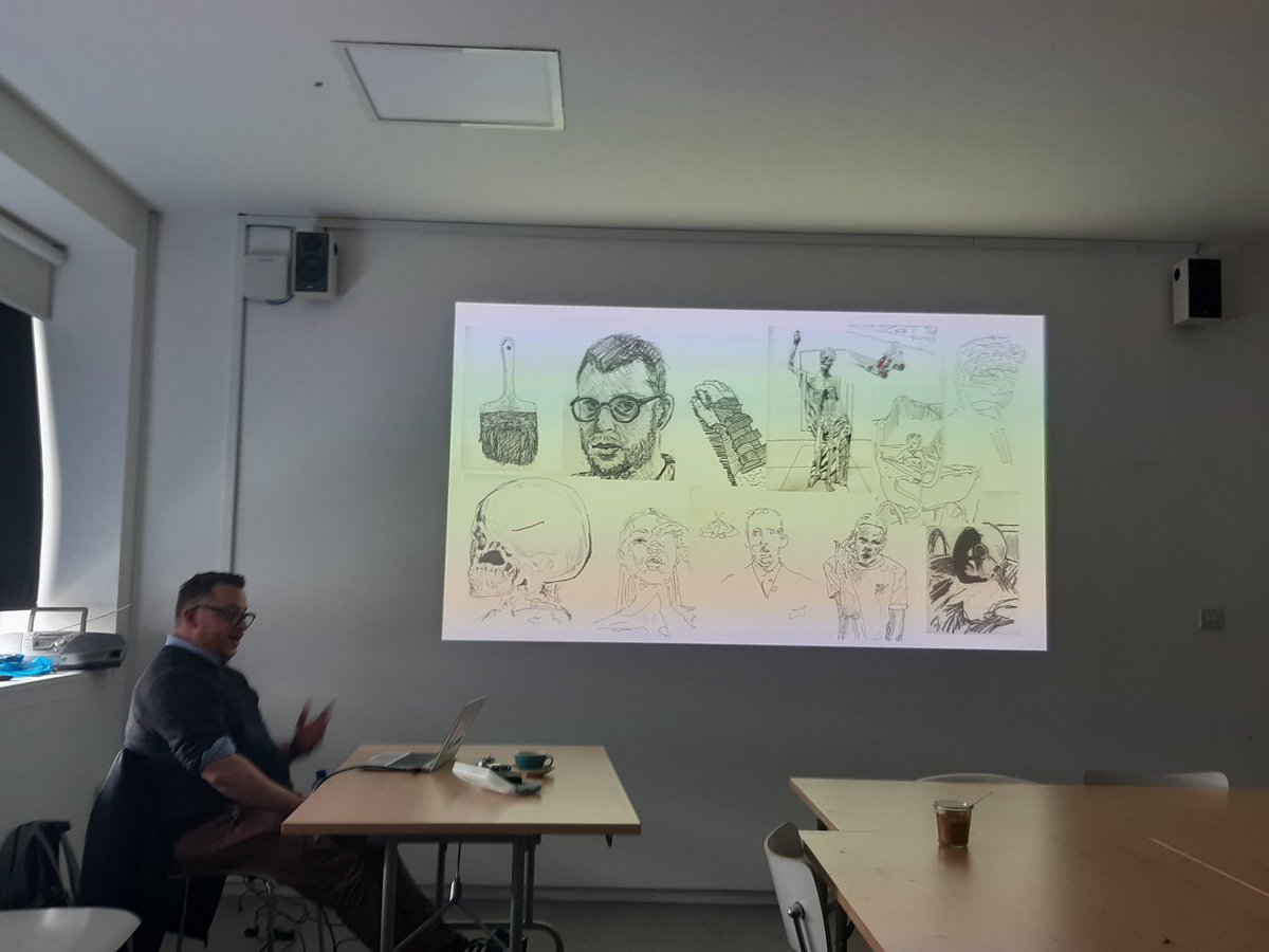 TheHughLane's tweet photo. We are delighted to have Derry artist Brian Kielt with us today to talk through his process of image-making and where his life and art meet #BasicSpace #HughLaneTalks https://t.co/QdXaQetfun