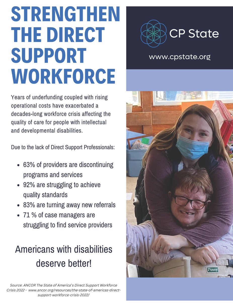CPstate's tweet photo. 24/7 Advocacy! This week, CP State was in DC for the ANCOR 2022 Policy & Hill Day.
We had two simple requests: Additional funds for direct-service workforce and create a Standard Occupational Classification for DSPs to stabilize wages.
#newnownext #disabilityrights #DSPsRock https://t.co/3bzizVX6Up