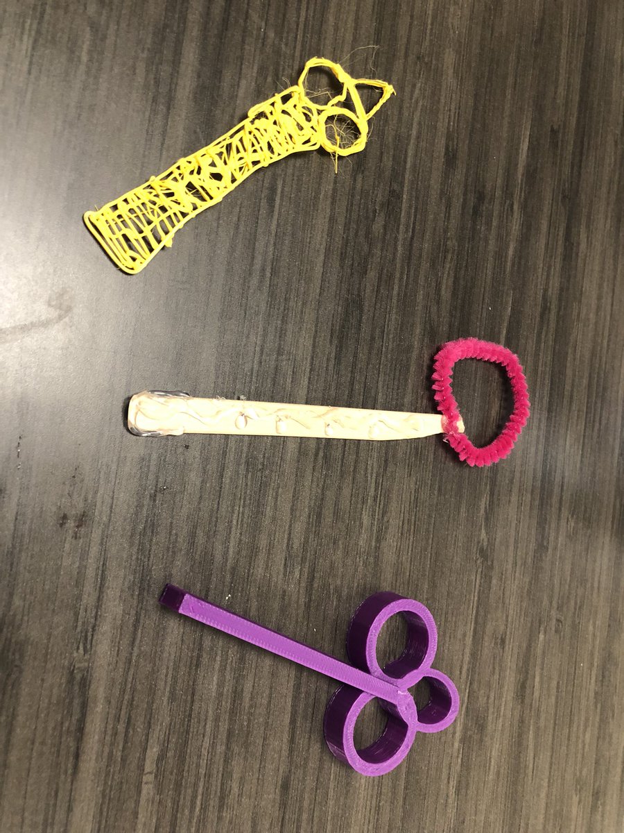 SherryMich's tweet photo. #MasonElementary fourth graders test out their bubble wands they created with craft supplies, #3Doodler pens, and 3D printers. Which one could blow the most bubbles?! #KindnessStartsWithMe https://t.co/ReKDprsin1