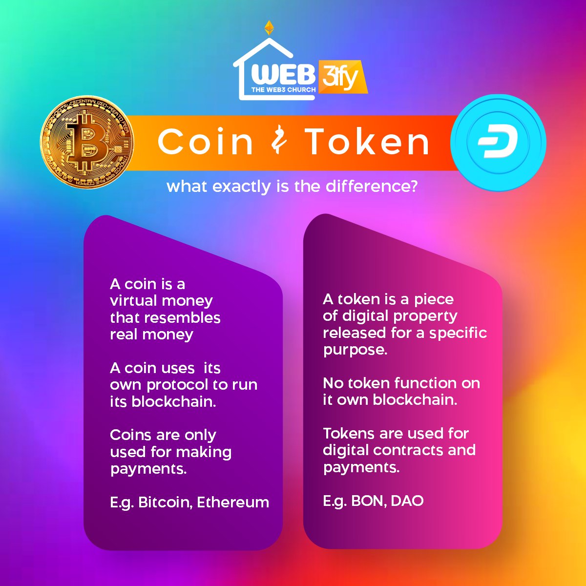 A significant difference between coin and token?

#coin #web3 #Tokens #education #Cryptocurency