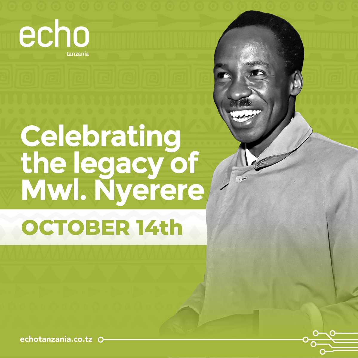 EchoTanzania_'s tweet photo. Celebrating the Father of our Nation, His Excellency, Dr. Julius Nyerere. A true visionary who believed in his people and led them to independence and self-reliance.

Say Jambo! jambo@echotanzania.co.tz 

#echotanzania #echotz #echotel #tanzania #nyerereday #nyerereday2022 https://t.co/YzhjrIlv57