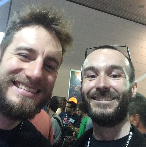 TavernOfVoices's tweet photo. 🎙️🎮Flashback Friday!🎭🎙️2015: Remembering past @PAXAus meetups and hoping to get to PAX in 2023! Here's Kevin Powe @voiceover_au with Scott Beca @scottbeca from @Mighty_Games &amp; @cc_content back when Rogue Singularity was Greenlit at PAXAus 2015! 🤖🚀 #FBF #RogueSingularity 1/3 https://t.co/QUnKhe5JXH