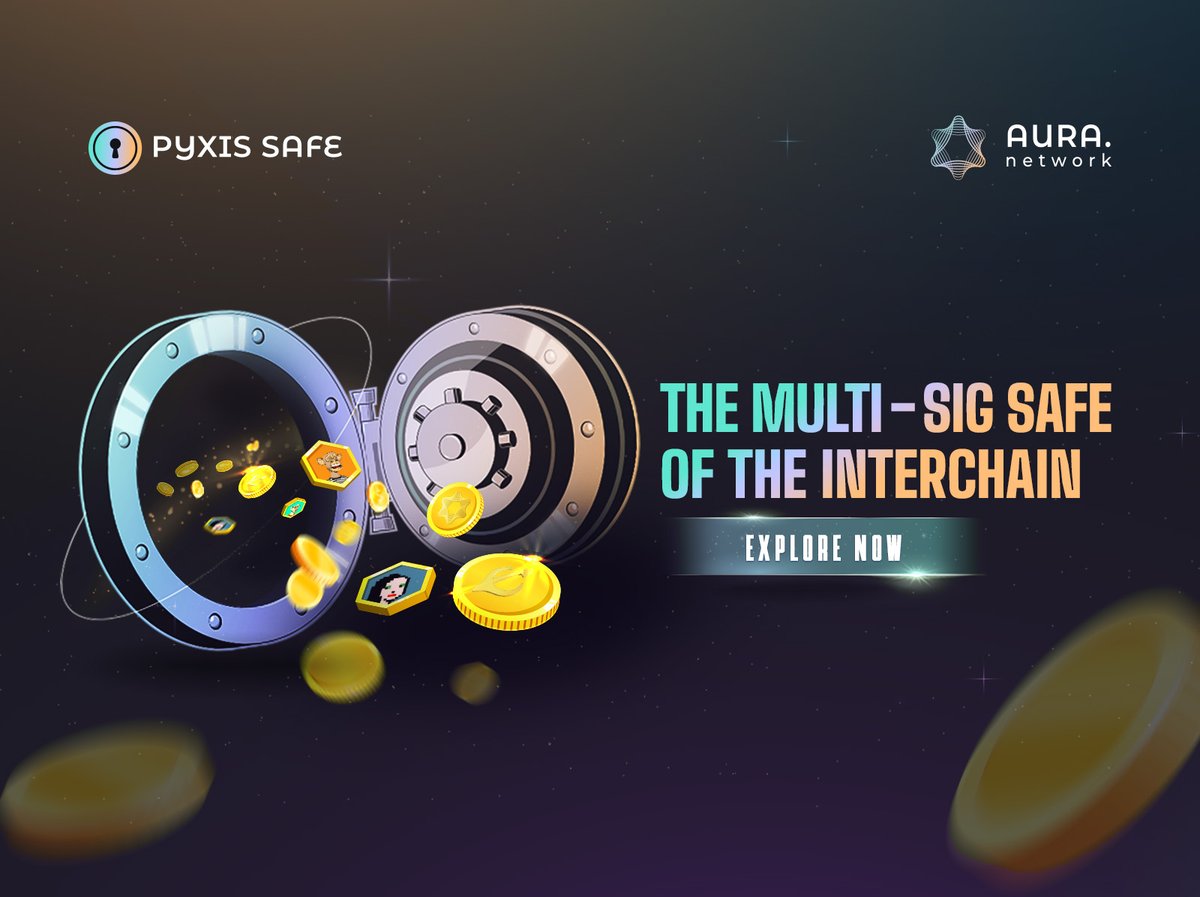 AuraNetworkHQ's tweet photo. What can you expect on the multi-sig of our #PyxisSafe?
The most secure multi-sig wallet application you may know:
🖥️ Intuitive UI to perform multi-sig
⛓️ Multi-chain to be supported
🎮 Extra built-in features
Start to manage your assets here: https://t.co/toXbwZprsz https://t.co/iJV4sIEJMc