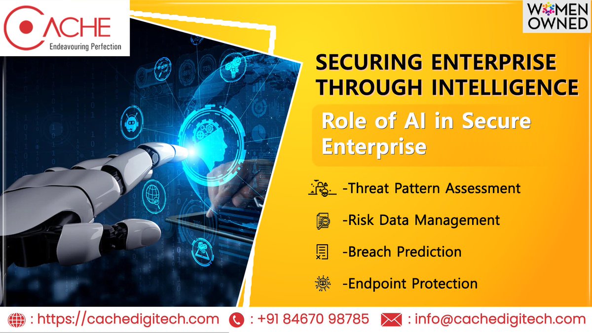 digitech_cache's tweet photo. Worried from constant #cyber-breaches?
Cache Digitech secures through #AI.Preparing your enterprise for precautions & recover capabilities from cyber attacks.
#cybersecurity #predictiveanalytics #machinelearning #cachedigitech #cachetechnologies #cybertips #cybernews https://t.co/a6WPFgucw8