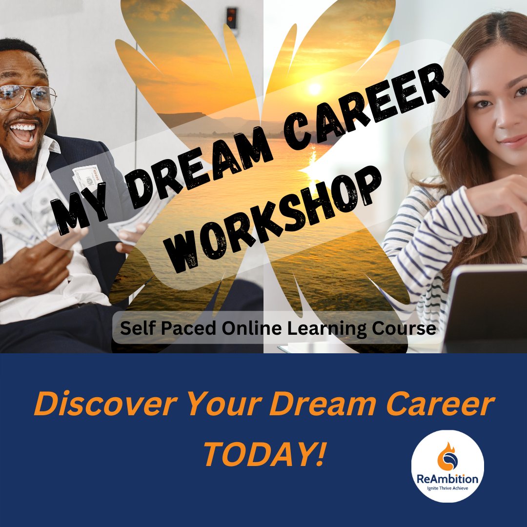 Are you wanting to Change Careers or wanting to find out which Career Path to pursue for the future? This online self-paced Workshop is made for you. 
reambition-coaching.co.za/my-dream-caree…
#career #careerchoices #workshop #lifecoaching #onlinecourse #mindset #coach #reambitioncoaching