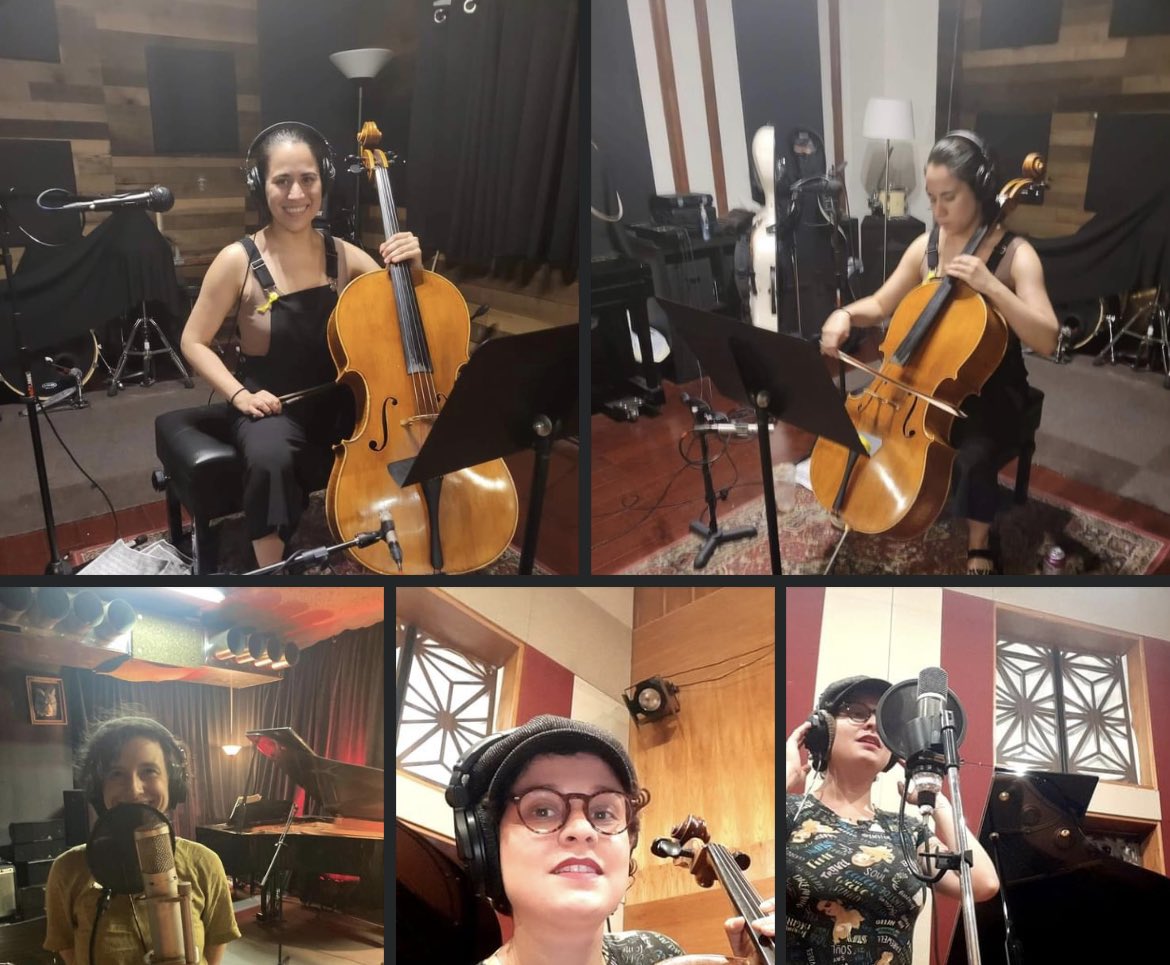 theubermenchan's tweet photo. the #cello and voice meld together to create a sonic experience like no other in BlūClok Records' #newProject and #newSoundWorld. slated for a winter release so don't miss!🔥 (ft. cellists Mariana Brandão, Christine Lamprea, and Isabel Vaz; and Kaci Timmons, singer)
#thatMruzick https://t.co/XC8vc52CwA