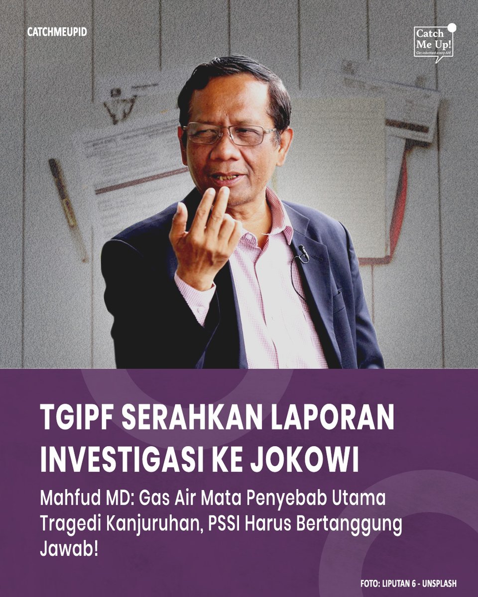 catchmeupco's tweet photo. Tim Gabungan Independen Pencari Fakta Tragedi Kanjuruhan telah menyerahkan laporan hasil investigasi kepada Presiden Jokowi di Istana Negara, Jumat (14/10). https://t.co/Wpj21TWN8G