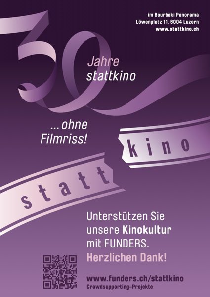 30 Jahre <a href="/stattkinoluzern/">stattkino luzern</a> 🎉 Damit eine lebendige Filmkultur auch in #Luzern eine Zukunft hat, braucht das #stattkino jetzt deine Unterstützung 🎞 Mach mit, merci: funders.ch/projekte/statt… ✨