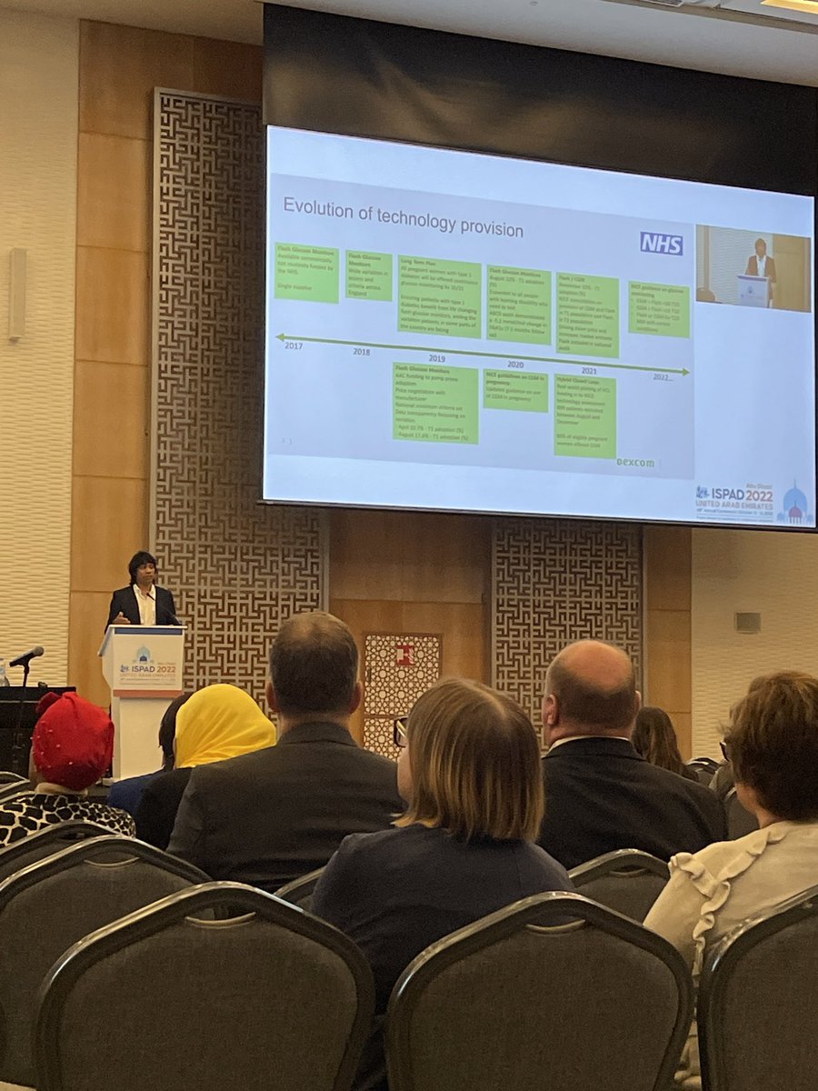 JaCukrzyk's tweet photo. And now @parthaskar during the @dexcom session talking about evolution, recommandions and showing us more from #dexcom world #ISPAD2022 #dedoc #payitforward @dedocORG @ispad_org https://t.co/33awFfsLkk