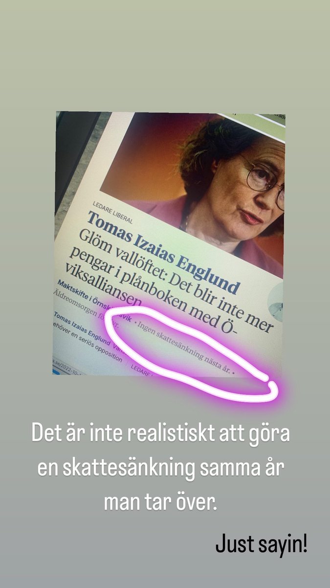 Caramillis's tweet photo. Min take på det här: det blir ingen skattesänkning 2023. Första året, minst, blir ju att sätta sig in i verksamheten på riktigt och sen hitta vägar för att effektivisera. Man måste låta det ta lite tid så att det blir bra långsiktigt #maktskifte #örnsköldsvik https://t.co/CxO49O28bR