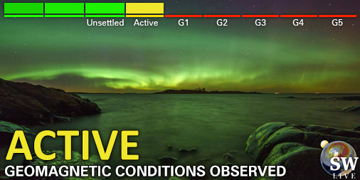 Active geomagnetic conditions (Kp4) Threshold Reached: 08:20 UTC Follow live on spaceweather.live/l/kp