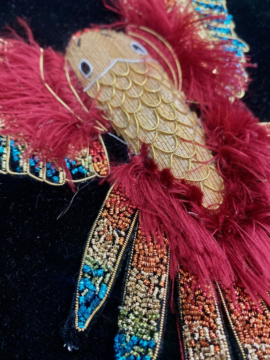 HawthorneHeaney's tweet photo. We love working on unique pieces like this 3D hand embroidered creature #handembroidery #uniqueembroidery #goldwork https://t.co/ycmletjQKF