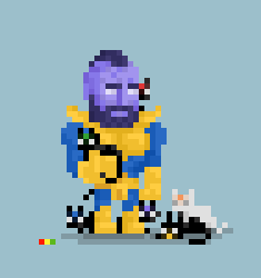 PPintaro's tweet photo. #infinitystones  #thanos #kitty #pixelartifact #supervillain #superheroes  #pixelart #nopainnogain  #art #aseprite #me #selfportrait
Thanos with the infinity... kitties. https://t.co/CV8gNzEZbw