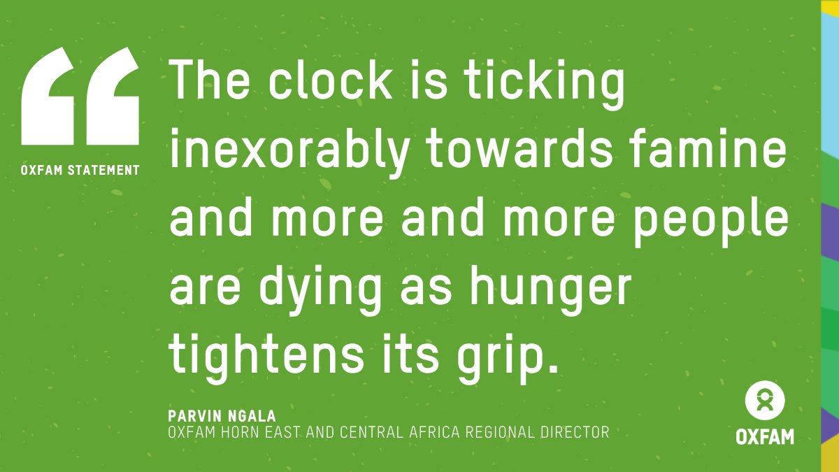 📢 PRESS RELEASE: Hunger likely to claim a life every 36 seconds in drought-stricken #EastAfrica over next three months. 👉 oxfam.org/en/press-relea…