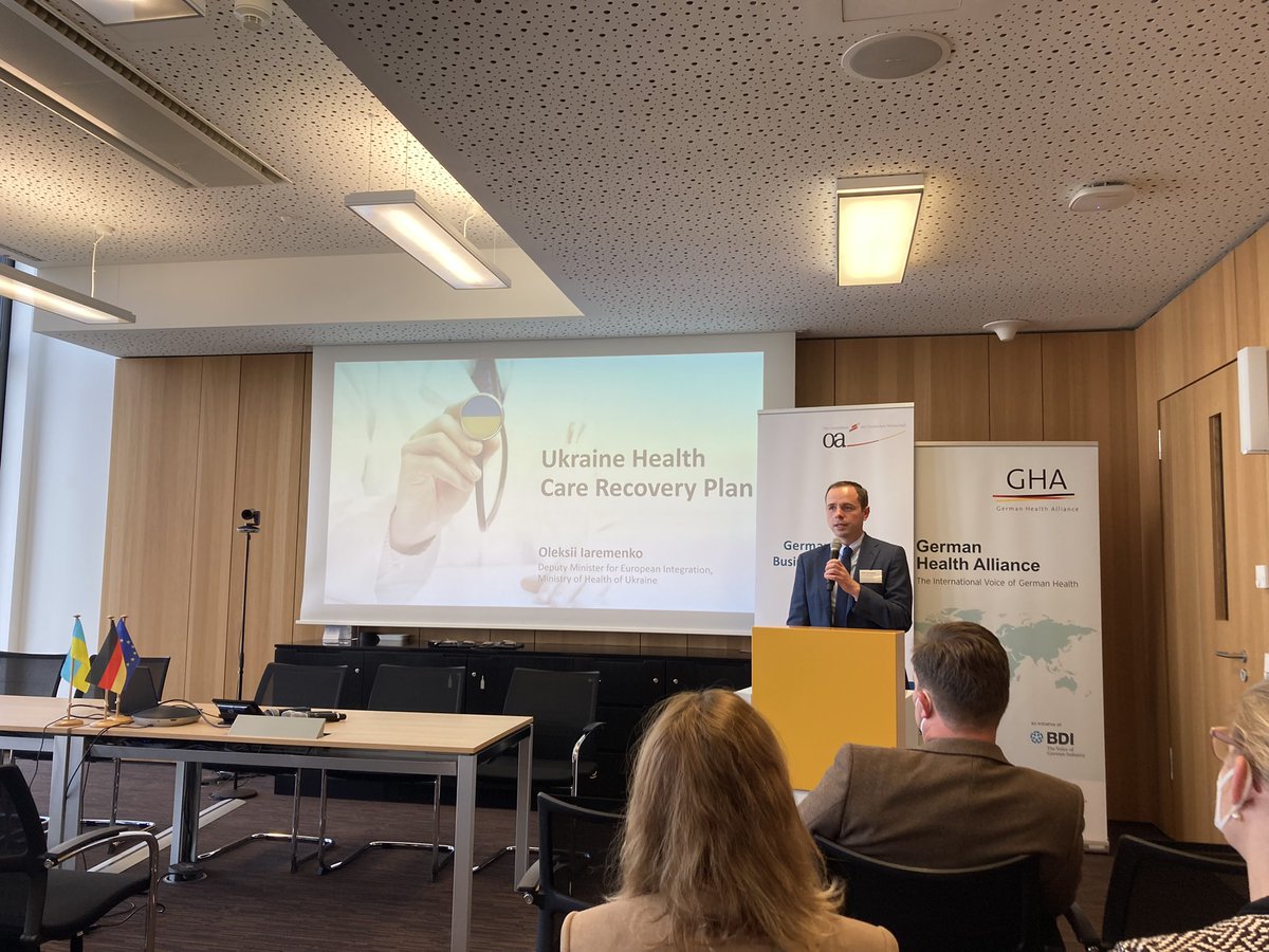 GHA_BDI's tweet photo. #14Oct @GHA_BDI &amp; @OstAusschuss 5th German - East European &amp; CIS Health Forum. #Paradigmen shift in the region. With Deputy Minister of Health for European Integration of #Ukraine &amp; State Secretary of the Federal Ministry of Health @BMG_Bund // @pwc_de @Der_BDI https://t.co/WBV1NLZZl6