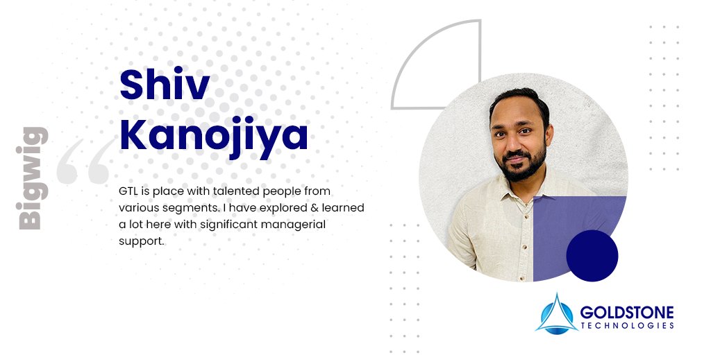 GoldstoneTech's tweet photo. Marketing for Sales and brand GTL, is key driver in our business progress. Shiv Kanojiya  has been instrumental in contributing to high quality creatives, collateral, dashboard skins and other design elements. He is committed and focuses on high-quality delivery https://t.co/iwohgYsD1j