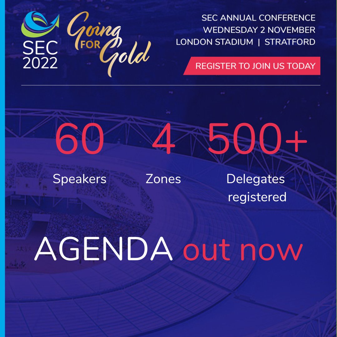 60 Fantastic Speakers, 4 Stages, #SEC2022 is just over 2 weeks away. Full agenda now online bit.ly/3EH3pyF
Over 500 registered, still some tickets still available, register today and don't miss out bit.ly/3T7rXVZ