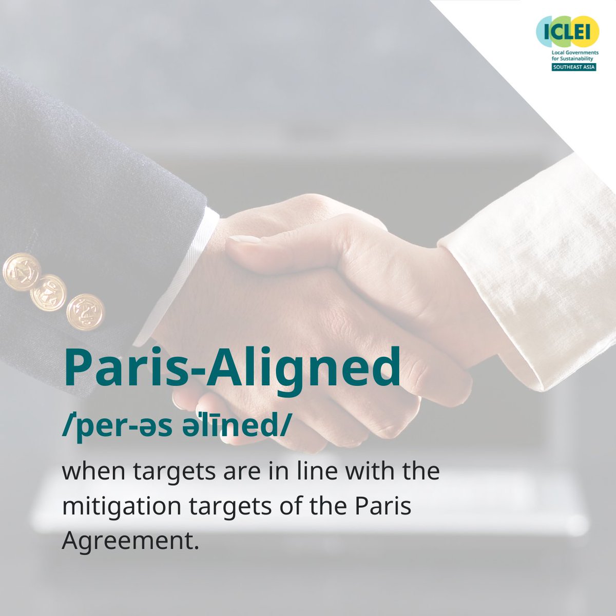 icleiseas's tweet photo. What does “Paris-aligned” actually mean? 🤔
According to the Race to Zero campaign, “Paris-aligned” means targets are in line with the mitigation targets of the Paris Agreement.
#ParisAligned
#Sustainable
#SustainableDevelopment
#RaceToZero
#CitiesRaceToZero https://t.co/0uotNuUXat