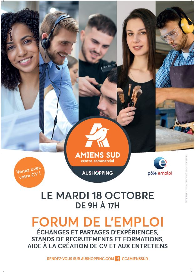 #TousMobilisés J- 4 pour l'action avec @poleemploi_HDF   Amiens pour le forum de l'emploi au sein de la galerie marchande @Auchan de Dury + de 60 postes à pourvoir dans la restauration et le commerce et des animations 👋
<a href="/Prefet80/">Préfet de la Somme</a> <a href="/FanyRuin/">Fany Ruin Pro</a> <a href="/AmiensMetropole/">Amiens Métropole - Ville d’Amiens</a> <a href="/AUCHAN_France/">Auchan</a>
