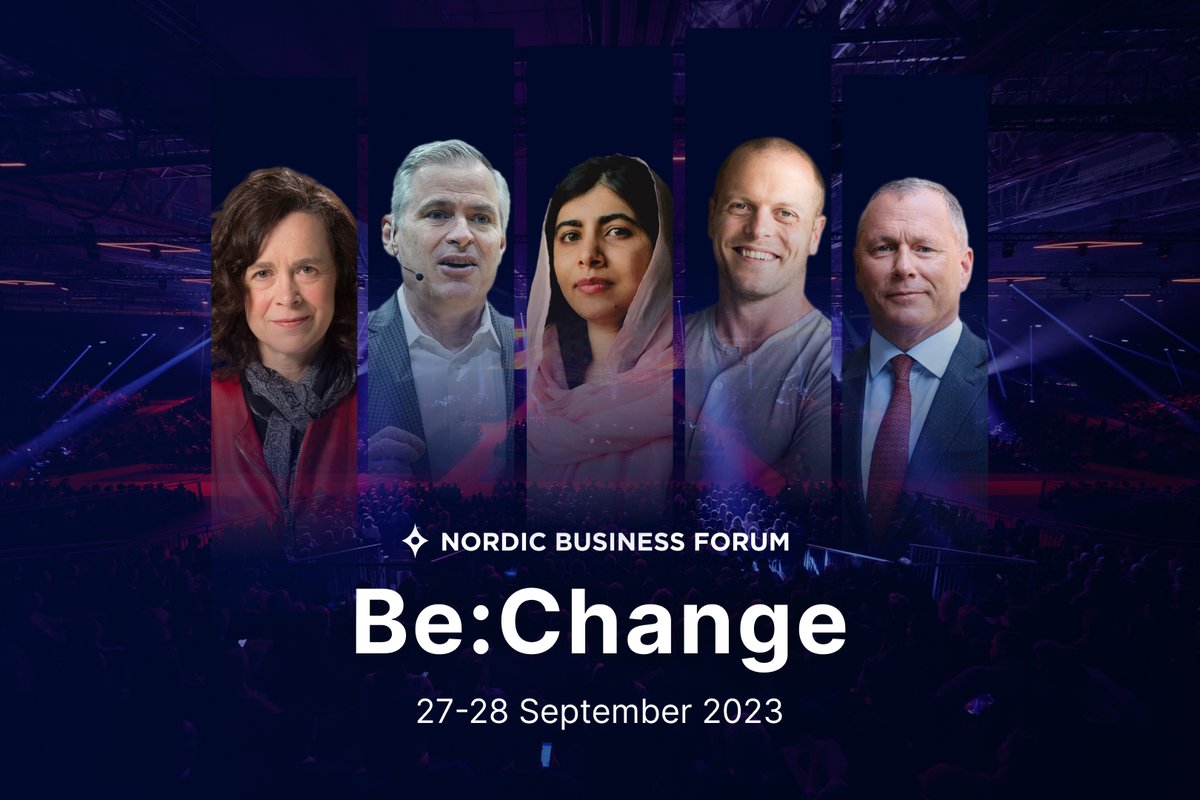 Did you hear? #nbforum2023 is out! 🔥 

Join us on 27-28 September in Helsinki with incredible speakers including Malala Yousafzai, Tim Ferriss, and Patrick Lencioni 💎

They will discuss creating change - are you ready for it? 
Get your tickets now! nbforum.com/nbf2023/#ticke…