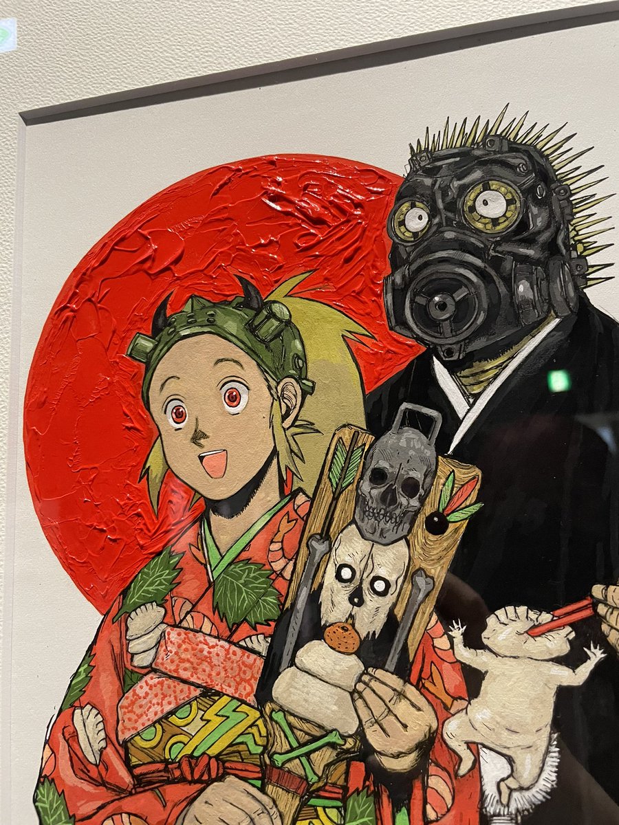 ドロヘドロ原画展行ってきた……満足度がやばい、絵の具の凹凸も漫画原稿の立ち切り線より外側も、なにもかも最高でした……𝑳𝑶𝑽𝑬…… 