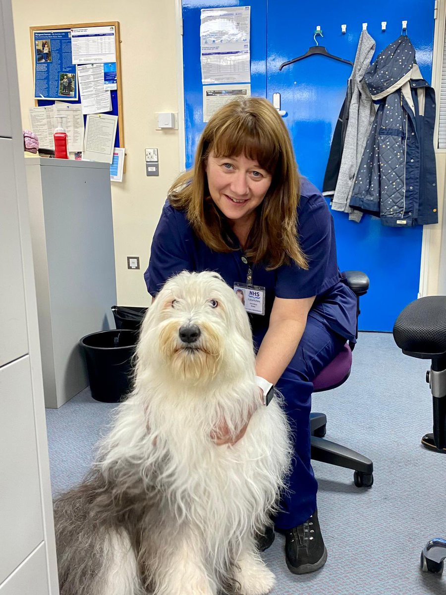 LanarkshireBIT's tweet photo. Our wonderful AHP consultant during our staff well-being session with our therapet Tia 🐶💆🏻‍♀️ #AHPsDay2022 #AHPsDayScot @NHSLanarkshire @NHSLOT https://t.co/XF5FkhrbIz