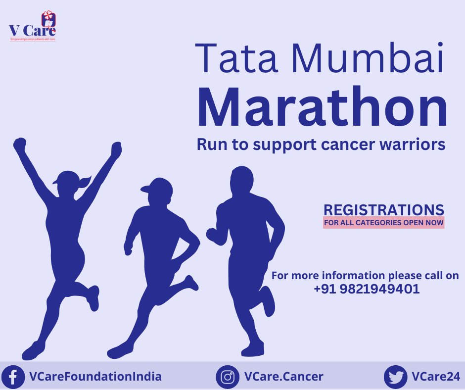 vcare24's tweet photo. Tata Mumbai Marathon is amongst the top 10 marathons in the world and has truly put India on the global map of distance running.
We at V Care invite you to run and support our cancer warriors.
https://t.co/tbBqn5ewAb
#VCareFoundation #CancerCare #India #TataMumbaiMarathon2023 https://t.co/gpnbNNGR66