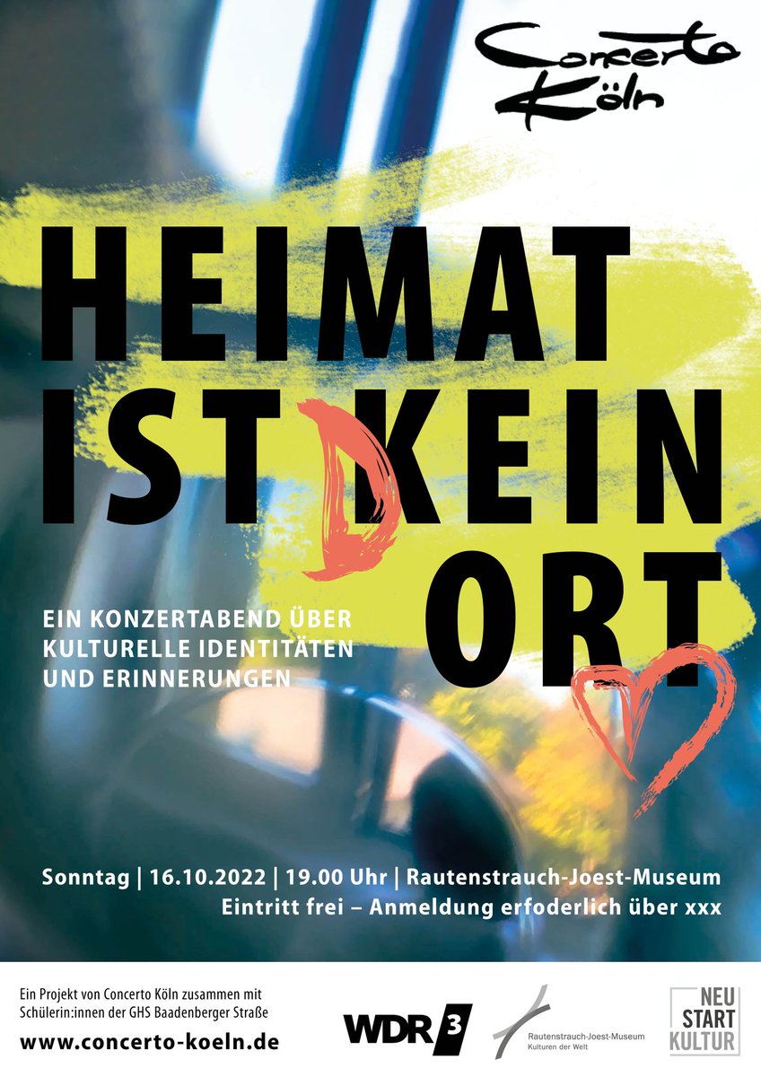 Concerto Köln (@concertokoeln) on Twitter photo There are no more spaces available for our "Heimat ist k|dein Ort" concert on Sunday!🎼
Big thanks to everyone who registered! We will see you at <a href="/rjmkoeln/">Rautenstrauch-Joest Museum</a> !🎻🎹
#SoldOut There are no more spaces available for our "Heimat ist k|dein Ort" concert on Sunday!🎼
Big thanks to everyone who registered! We will see you at <a href="/rjmkoeln/">Rautenstrauch-Joest Museum</a> !🎻🎹
#SoldOut