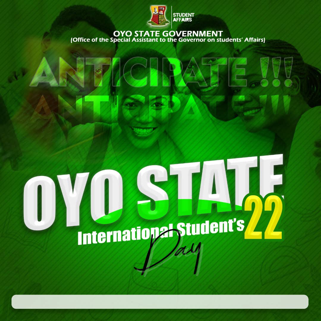 OYSGStudents's tweet photo. GREATEST NIGERIAN STUDENTS!!!👔

You know what time it is? 

The International Students Day 2022 is here in Oyo State!!

It's a perfect time to celebrate YOU under the leadership of H.E @seyimakinde https://t.co/Rr2F8WyKWo