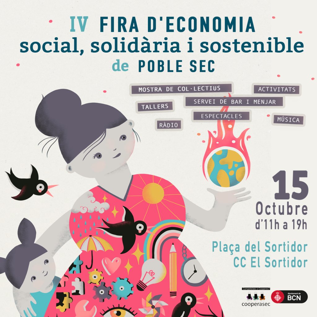 CooperaSec's tweet photo. 📢EP, que això és demà!
Celebrem la IV edició de la #FiraESSSPoblesec: una mostra de col·lectius del barri, activitats, tallers, música, menjar i begudes

📌Demà dissabte 15 d'octubre des de les 11 fins a les 19h a la plaça del Sortidor i @ccElSortidor

https://t.co/PjxsPpSAhw https://t.co/OLLcIHKTPa