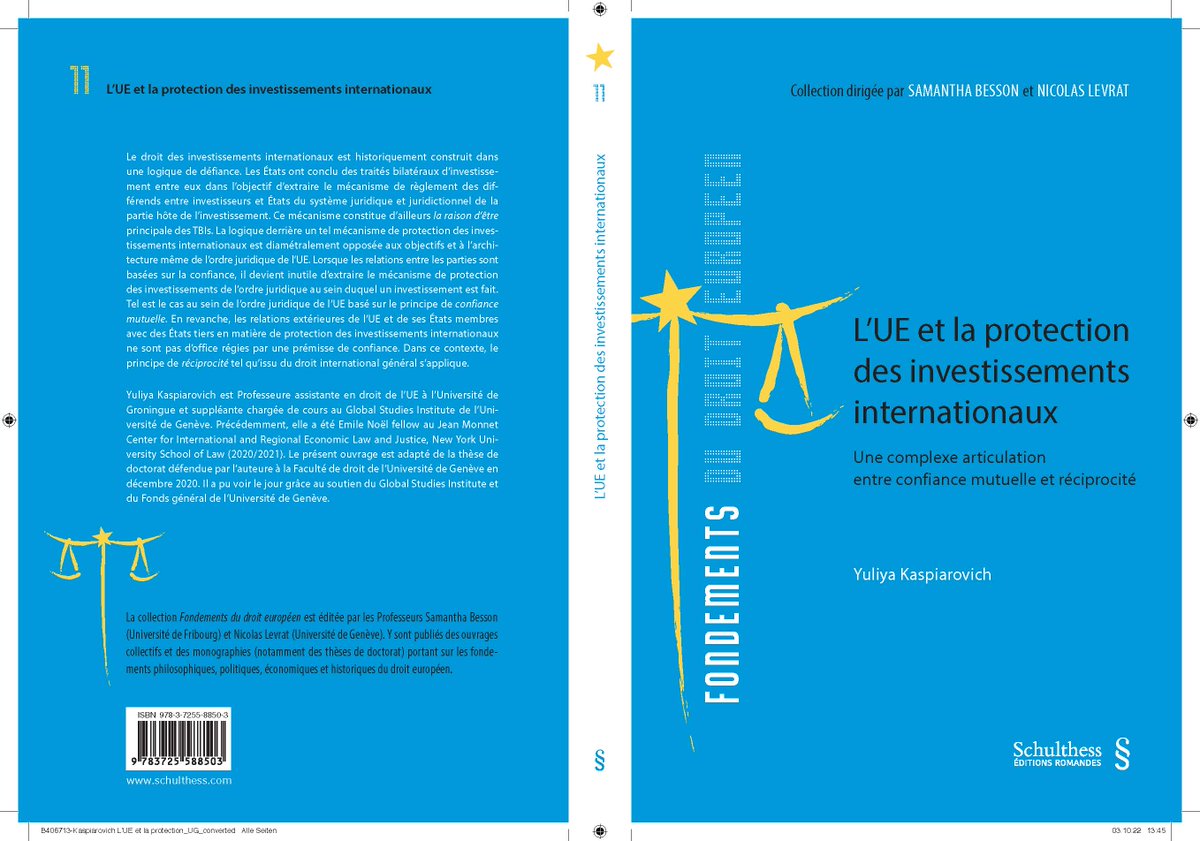 Happy to share that my book will be published very very soon (October 2022) in Switzerland with <a href="/schulthess_com/">Schulthess JM</a> 📘 Le livre basé sur ma thèse sera bientôt disponible dans la collection "Fondements du droit européen":
schulthess.com/verlag/detail/…