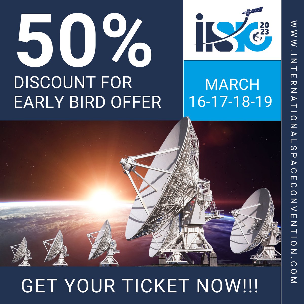 isconvention's tweet photo. Claim your early bird ticket pricing to attend the biggest virtual space industry event of the year! 👉 https://t.co/MsoMe63z7U

See you at ISC 2023!

#ISC2023 #EarlyBird #SpaceConvention https://t.co/Bvb9Swyw0P