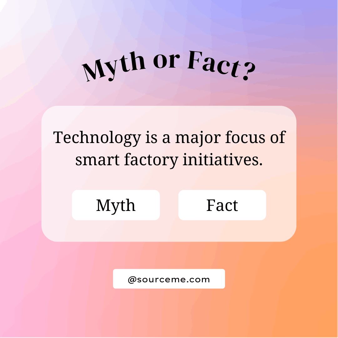 SourceMe2's tweet image. Less tangible aspects, mostly related to people and processes within an organization, are playing a huge role in the shift to #smartmanufacturing.
Ⓜ️Therefore, it is a myth that #technology is a major focus of #smartfactory initiatives.
