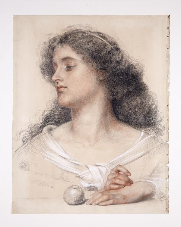 In this sketch by Frederick Sandys (1829-1904), the enchantress Vivien is portrayed by Sandy's lover and muse Keomi Gray. Little is known of Keomi's life aside from her long affair with Sandys, but her portrait hints at the rich stories hidden within our favourite artworks.
