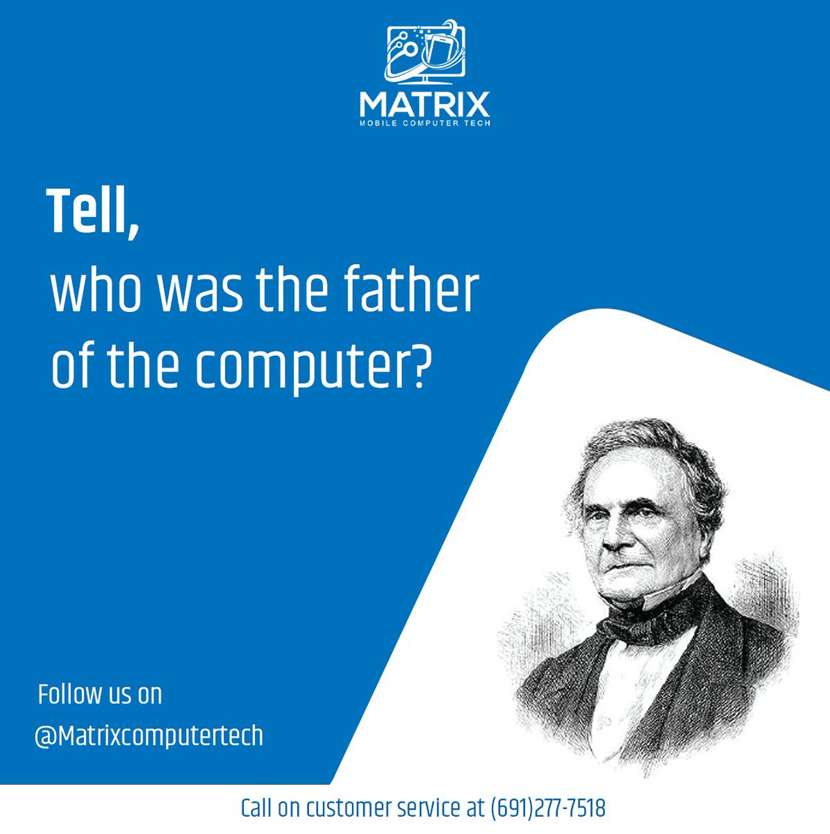 matrixmct's tweet photo. Comment down the answer.

Visit us at https://t.co/U5FpgI04Ep

#matrixcomputertech #tell #father #inventor #invention #inventions #Invent #computerscience
#itservices #itsupport #technology #itsolutions #cloudservices #techsupport #datacenter #cabling #California #Sandeigo #USA https://t.co/RRy9jLFs45